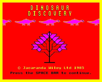 Dinosaur Discovery (1985)(Wiley, Jacaranda) screen shot title